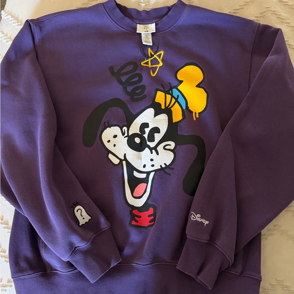 Disney Purple Goofy Men's Crewneck Sweater